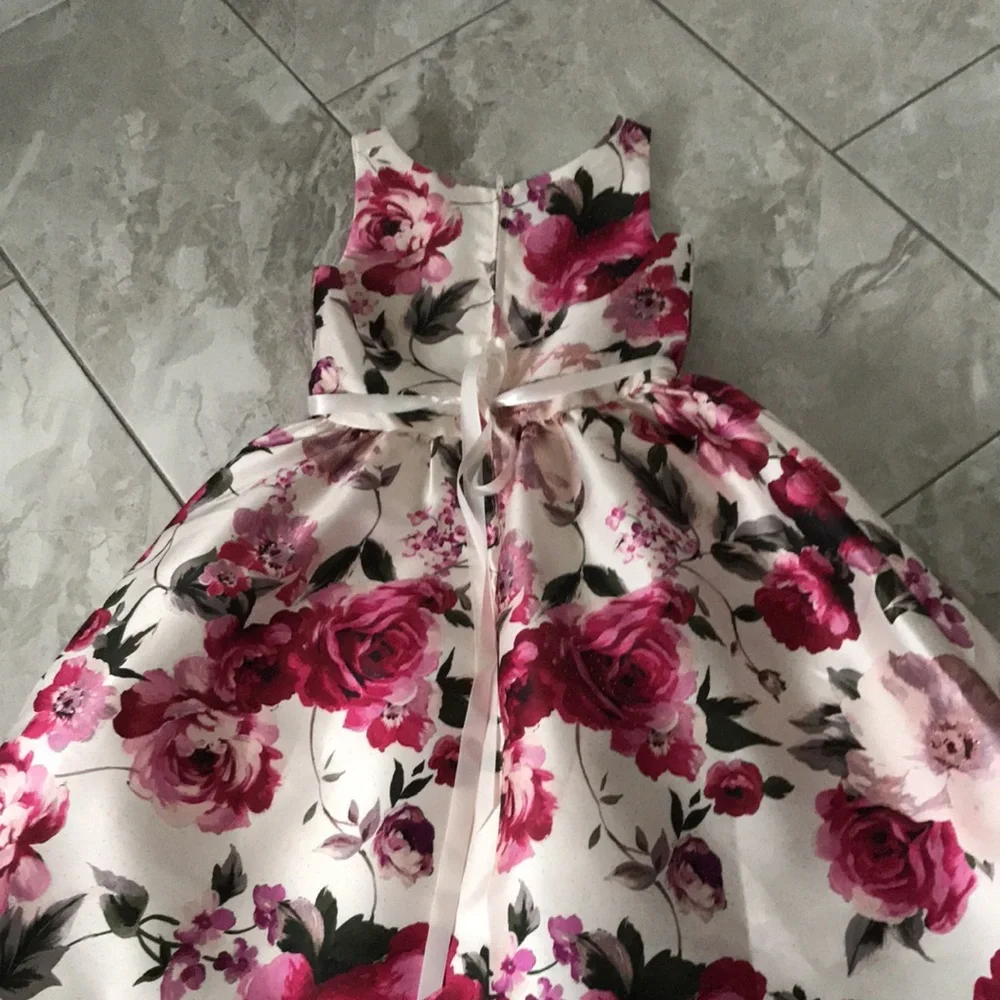 RARE EDITIONS Girls Flowers Sprinkles Hi-Low Flare Special Occasions Dre…